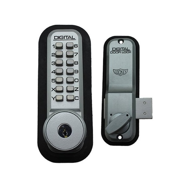 Lockey Mechanical Keyless Surface Mount Deadbolt Lock Fits Doors Up To 3 Thick Satin Chrome 2200KO-SC - main